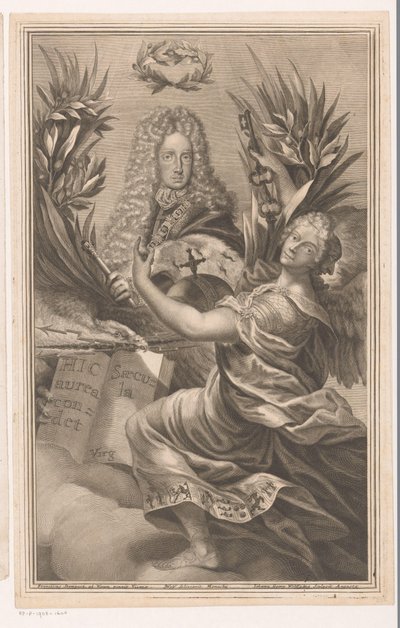 君主、おそらく神聖ローマ皇帝カール 6 世の肖像 作： Johann Georg Wolffgang