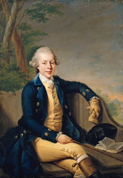 ザクセン ゴータ アルテンブルク公エルンスト 2 世の肖像 (1745 年 - 1804 年、1768 年)。 作： Johann Georg Ziesenis the Younger