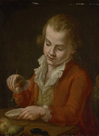 シャボン玉を持つ少年 作： Johann Georg von Edlinger