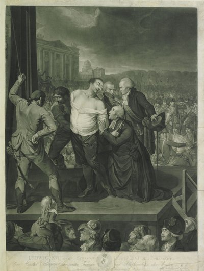 1795 年、足場に立つルイ 16 世。 作： Johann Gerhard Huck