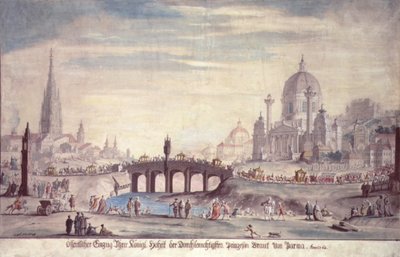 オーストリアのジョセフ2世のパルマの妻であるイザベラ王女殿下（1741-90）の公演、1760 作： Johann Gfall