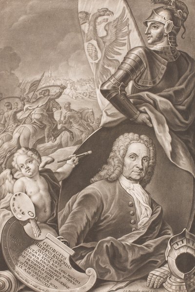 Georg Philipp Rugendas 1666-1742の肖像、c。 1745年。 作： Johann Gottfried Haid