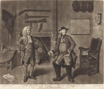 ガラット市長で、チョウザメ少佐のキャラクターのフート氏 作： Johann Gottfried Haid after Johann Zoffany