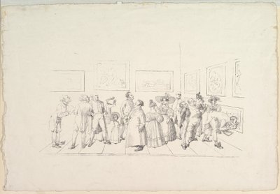 1831年に開催された展覧会での大衆の様子。 作： Johann Gottfried Schadow
