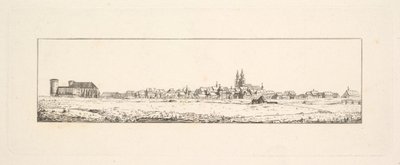 教会と高い切妻の家がある古い町の眺め.n.d. 作： Johann Gottfried Schadow
