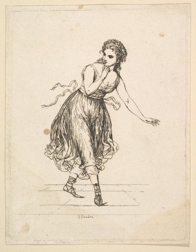 ウーマン アローン、The Dancing Pair Vigano.n.d. シリーズより 作： Johann Gottfried Schadow
