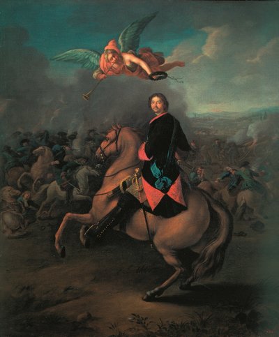 1710年代のポルタヴァの戦いにおけるピーター1世 作： Johann Gottfried Tannauer
