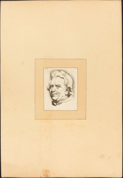 男の頭 作： Johann Gottlieb Prestel after Anton Joseph Prenner