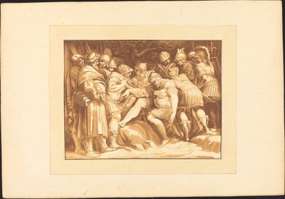 瀕死のエパミノンダス 作： Johann Gottlieb Prestel after Polidoro da Caravaggio