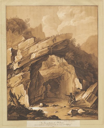ザルツブルク近郊のハイルブルンの洞窟の眺め 作： Johann Gottlieb Prestel, after Schellinger