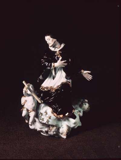 バロック様式のグループの聖ヨハネネポムクのマイセン像、1731年（磁器） 作： Johann Gottlob Kirchner