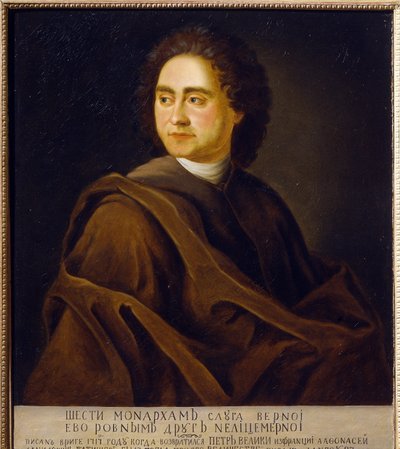 ヴァシリ・ニキティッチ・タチチェフ (1686-1750)、ロシアの歴史家で地理学者の肖像。 (皇帝ピョートル 1 世のバットマン、アファナシ・タチシェフの肖像)。 ヨハン・ゴットフリート・ダンハウアー（タンハウアー）（1680-1737）による絵画 作： Johann Gotttfried Tannauer