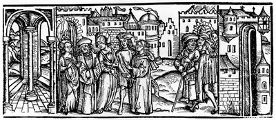 Boethius, Consolation of Philosophy, 1910年からのフォリオ。 作： Johann Gruninger