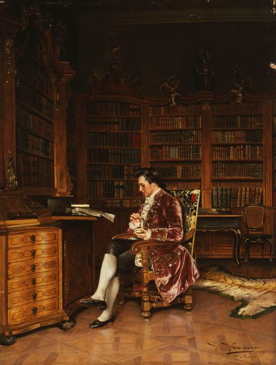 図書館で、 作： Johann Hamza