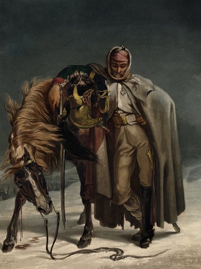 1812年頃のロシア作戦におけるスイス警備隊の竜騎兵 作： Johann Heinrich Bleuler