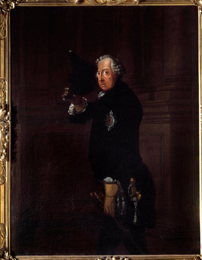 フレデリック2世の肖像、プロイセン王フレデリック大王（1712-1786）ヨハン・ハインリッヒ・フランケ（1738-1792）による絵画、1764年ベルリン、ナショナル・ギャラリー 作： Johann Heinrich Francke