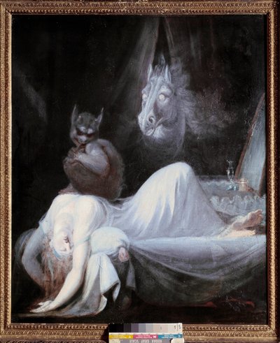 悪夢だ。ヨハン・ヘンリック・フュースリ（フュースリ）（1741 - 1825）の絵画、スイス派 作： Johann Heinrich Füssli