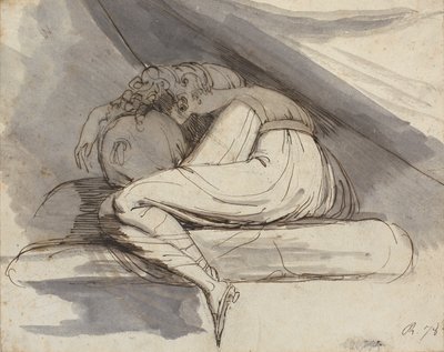 座っている女性 作： Johann Heinrich Füssli