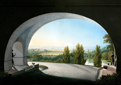 ドイツ、カッセル、ヴィルヘルムシェヘ（紙にグワッシュ） 作： Johann Heinrich II Bleuler