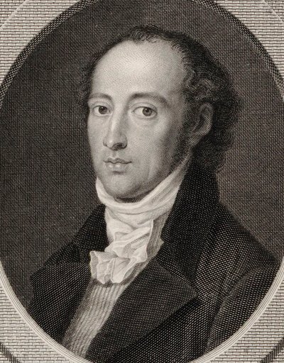 作曲家ヨハン・アントン・アンドレの肖像1775-1842、1800。 作： Johann Heinrich Lips