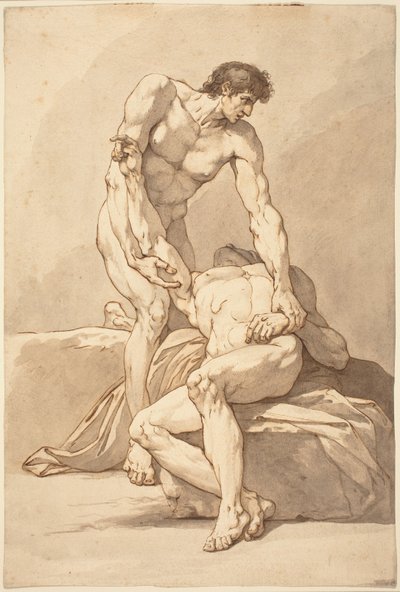 二人の裸の男 作： Johann Heinrich Lips
