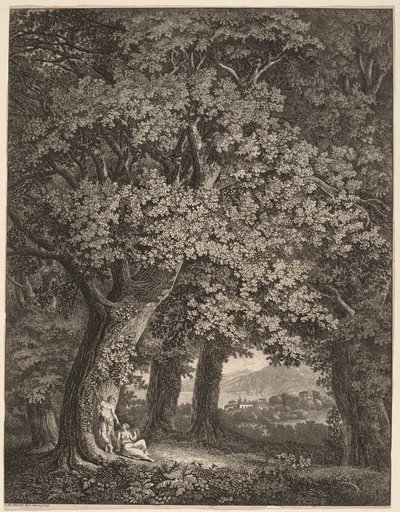 羊飼いのペアを持つイタリアの風景 作： Johann Heinrich Meyer