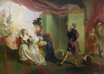 オリビアの前のマルヴォリオ、ウィリアム・シェイクスピア（1564-1616）の「Twelfth Night」から1789 作： Johann Heinrich Ramberg
