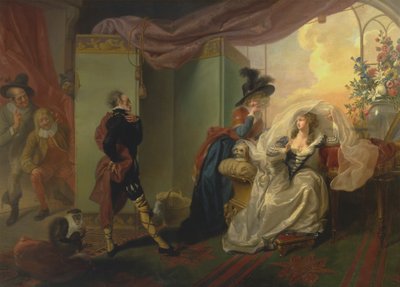 オリヴィア、マリア、マルヴォリオ 「十二夜」第三幕第四場より 作： Johann Heinrich Ramberg