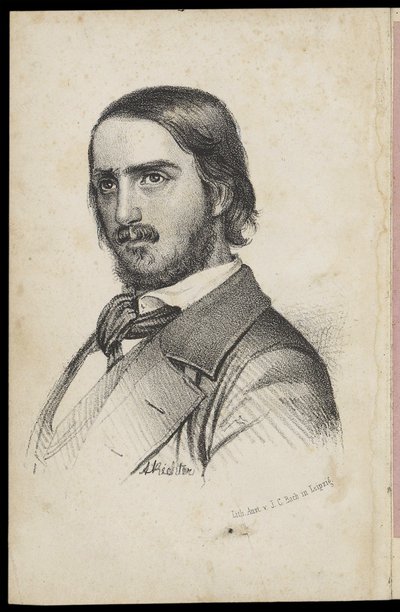 Georg Herwegh 1817-1875、1840年代 作： Johann Heinrich Richter