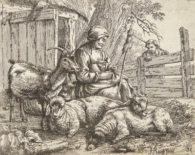 糸車 作： Johann Heinrich Roos