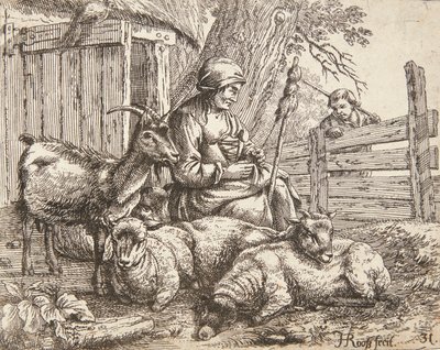 糸車 作： Johann Heinrich Roos
