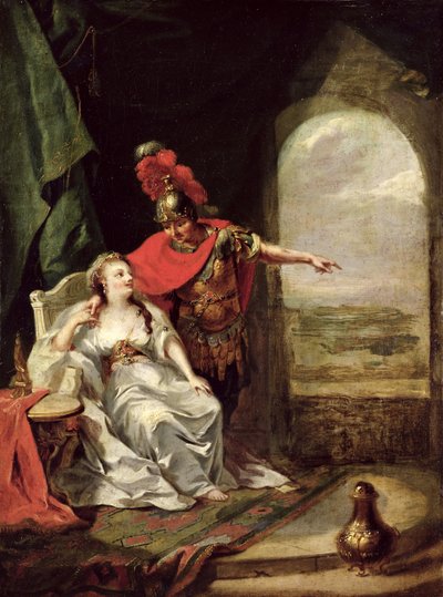 オクタヴィアンの騎兵隊をめぐる彼の勝利のクリストパトラを語るアンソニー、1769年頃（詳細） 作： Johann Heinrich Tischbein