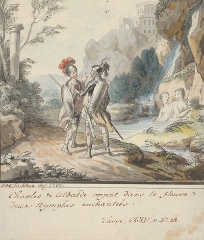 アルミーダのニンフの誘惑に耐えるカルロとウバルド（『トルカート...』より） 1782年 作： Johann Heinrich Tischbein