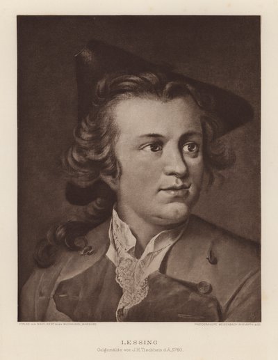 ゴットホルト・エフライム・レッシング、ドイツの劇作家、哲学者（リトグラフ） 作： Johann Heinrich Tischbein
