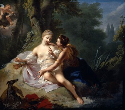 カリストを誘惑するディアナに扮したジュピター 作： Johann Heinrich Tischbein