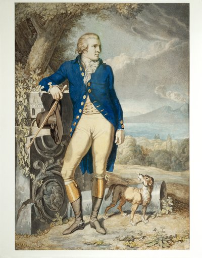 ヨハン・ヴォルフガング・フォン・ゲーテの田舎での肖像（水彩・紙 作： Johann Heinrich Wilhelm Tischbein