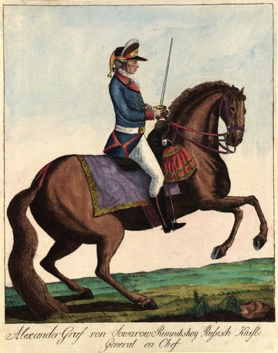 陸軍元帥大元帥アレクサンドル・スヴォーロフ王子、1729-1800、c。 1790年。 作： Johann Hieronymus Loeschenkohl