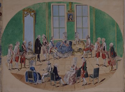 1782年、1782年にウィーンで大公パベルペトロヴィッチと大公マリアフィオドロフナ 作： Johann Hieronymus Loeschenkohl