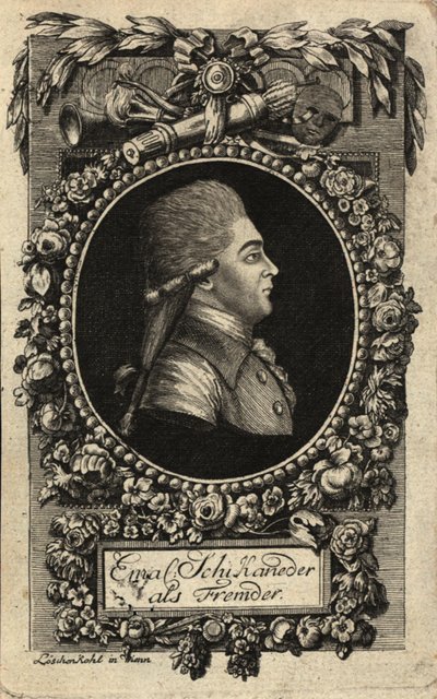 エマヌエル・シカネーダーの肖像 1751-1812, 1788. 作： Johann Hieronymus Loeschenkohl