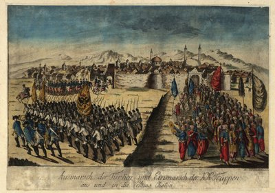 1788 年 9 月 29 日のホティン要塞の降伏。 作： Johann Hieronymus Loeschenkohl