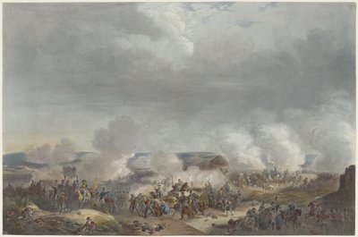 1815年、カトルブラの戦いでのオラニエ公 1815 年のウィリアム 1 世のブリュッセル到着と就任式、およびカトル ブラとワーテルローの戦いを描いた 12 枚のプレート (シリーズ タイトル) 作： Johann Hürlimann