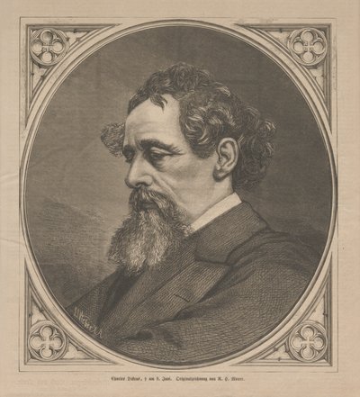 チャールズ・ディケンズの肖像、1870年。 作： Johann Jacob Weber