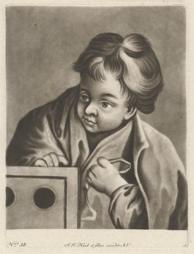 箱を持つ少年 作： Johann Jacobus Haid