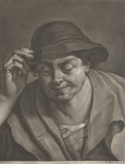 帽子をかぶった男 作： Johann Jacobus Haid