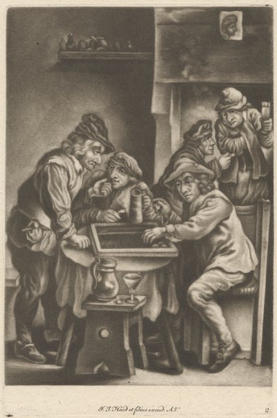 バックギャモンをする男性 作： Johann Jacobus Haid