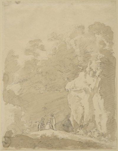 紳士と二人の女性 作： Johann Jakob Dorner der Jüngere