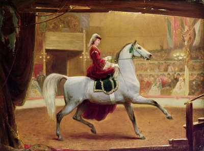 サーカスライダー、1865年 作： Johann Jakob Eduard Handwerk