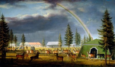 ガッチナ宮殿公園の動物園、1792年。 作： Johann Jakob Mettenleiter