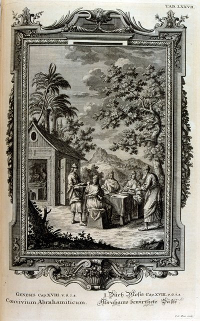 天使が訪れたアブラハム 作： Johann Jakob Scheuchzer