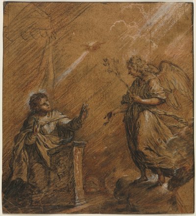 受胎告知」、1600年代最後の3分の1。 作： Johann Jakob von Sandrart